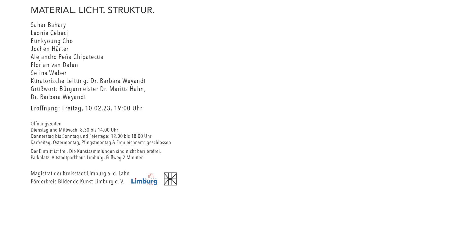 Einladung Material Licht Struktur